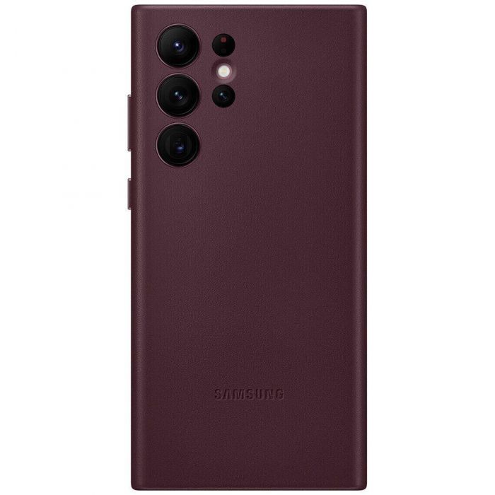 Чохол Samsung Leather Cover для смартфону Galaxy S22 Ultra (S908) Burgundy