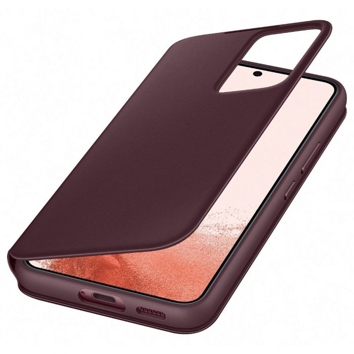 Чохол Samsung Smart Clear View Cover для смартфону Galaxy S22 (S901) Burgundy