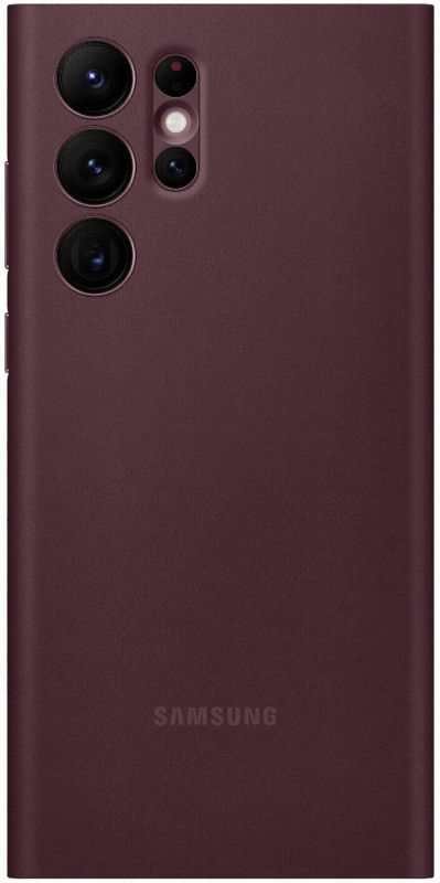 Чохол Samsung Smart Clear View Cover для смартфону Galaxy S22 Ultra (S908) Burgundy