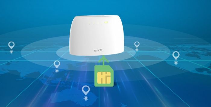 Маршрутизатор TENDA 4G03 N300, 4G/LTE, 1xFE LAN, 1xFE LAN/WAN, Cлот для SIM-карти