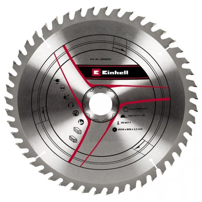 Диск пильний TCT KWB до торцової пилки Einhell, 250х30 мм, 48 зубців