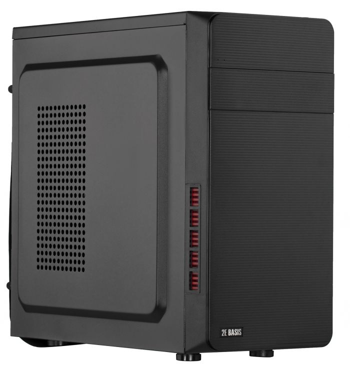 Корпус 2E BASIS (RD831) MiniT, Micro ATX,Mini ITX,2xUSB2.0,сталь з перфорацією(бічна панель),без БЖ,чорний