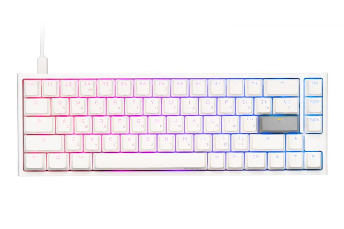 Клавіатура Ducky One 2 SF Cherry Speed Silver RGB LED RU White