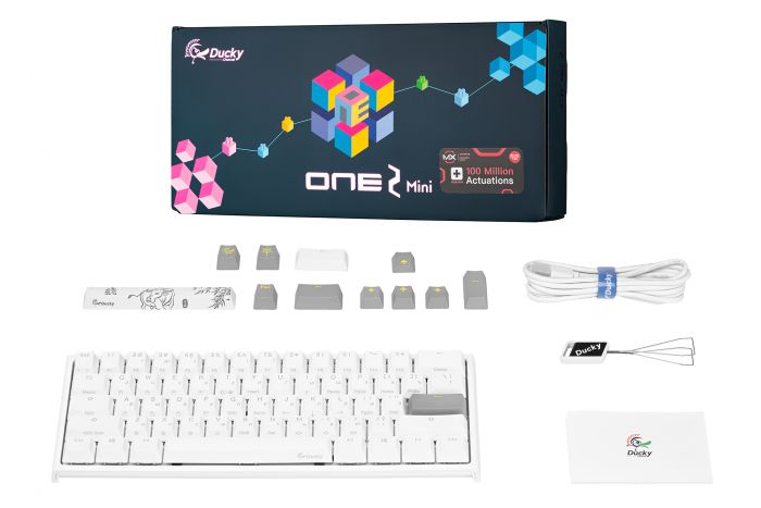 Клавіатура Ducky One 2 Mini Cherry Speed Silver RGB LED RU PBT White