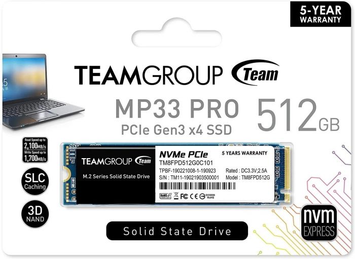 Накопичувач SSD Team M.2  512GB PCIe 3.0 MP33 PRO