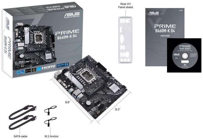 Материнcька плата ASUS PRIME B660M-K D4 s1700 B660 2xDDR4 M.2 HDMI-VGA mATX