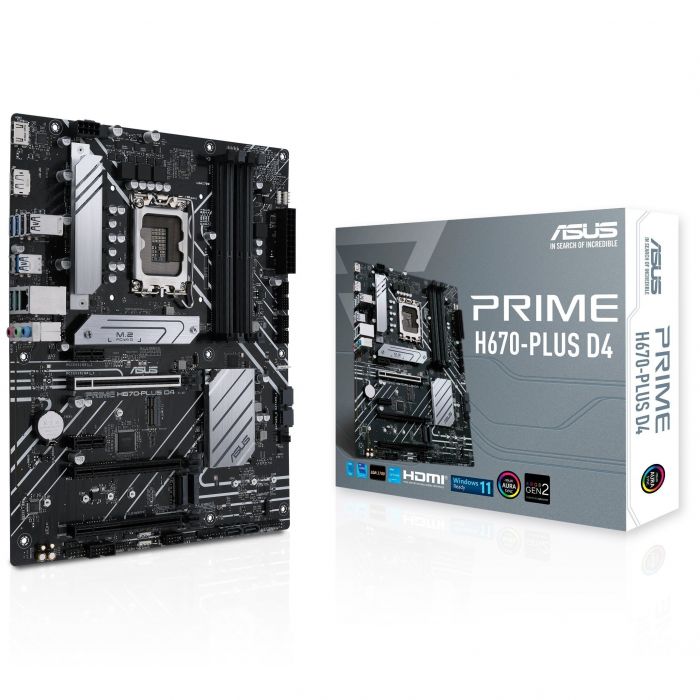 Материнcька плата ASUS PRIME H670-PLUS D4 s1700 H670 4xDDR4 M.2 HDMI-DP ATX