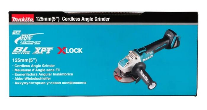 Шліфмашина кутова Makita DGA521ZX1 аккумуляторная, 125мм, 18В X-LOCK, 2.3-2.7 кг, SOLO