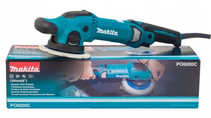 Шліфмашина ексцентрикова Makita PO6000C, 900Вт, диск 150мм, М14, 180-790 об/хв, 2.8кг