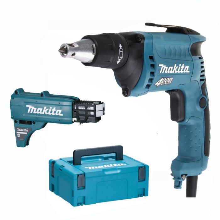 Шурупокрут для гіпсокартону Makita FS4300JX2, 570Вт, 4000 об/хв, 10-16Нм, 1.4кг, Makpac + аксесуари