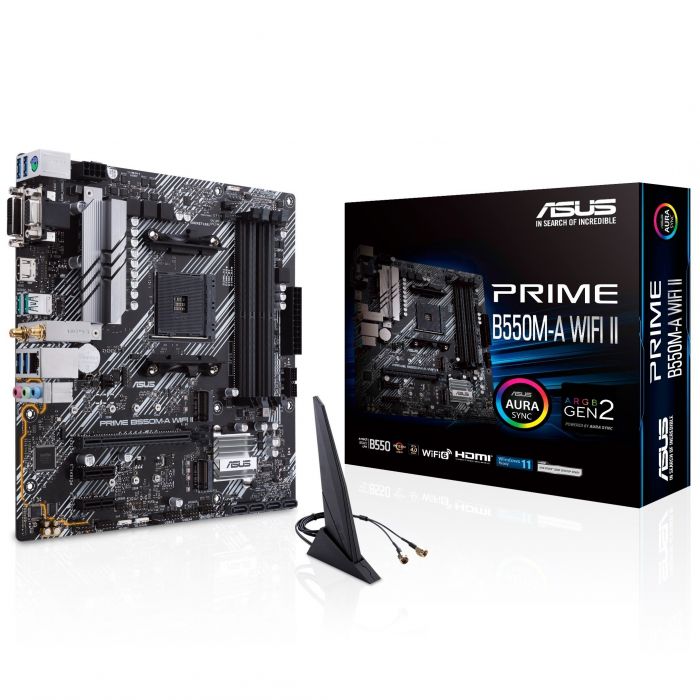 Материнська плата ASUS PRIME B550M-A WIFI II sAM4 B550 4xDDR4 M.2 HDMI-DP-VGA Wi-Fi BT mATX