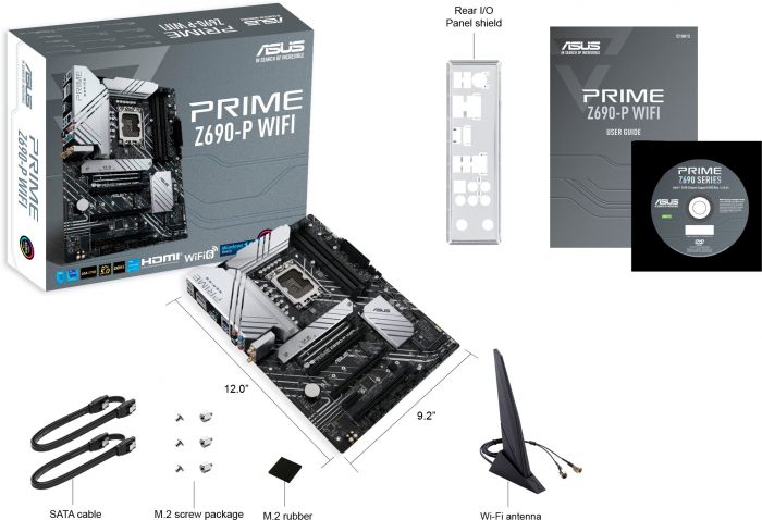 Материнcька плата ASUS PRIME Z690-P WIFI s1700 Z690 4xDDR5 M.2 HDMI-DP Wi-Fi BT ATX