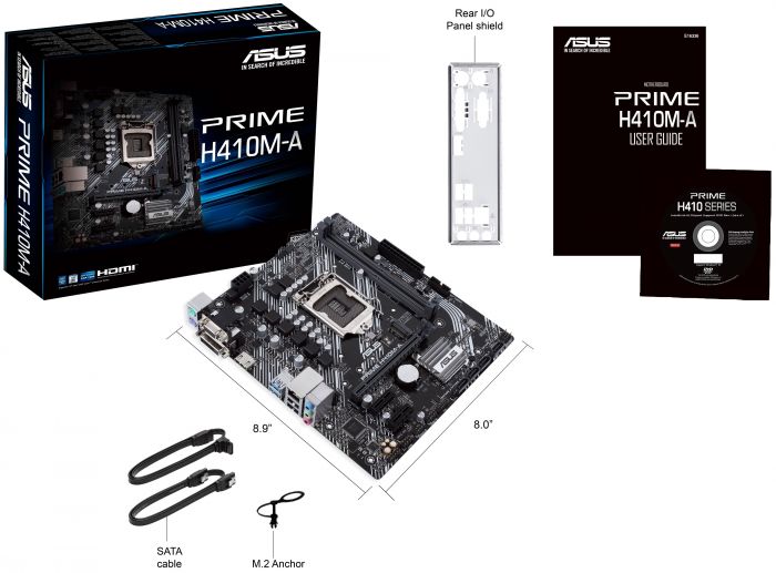 Материнcька плата ASUS PRIME H410M-A/CSM s1200 H410 2xDDR4 M.2 HDMI-DVI-VGA CSM mATX