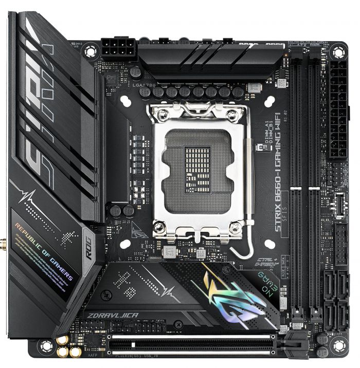 Материнcька плата ASUS STRIX B660-I GAMING WIFI s1700 B660 2xDDR5 M.2 HDMI-DP Wi-Fi BT mITX