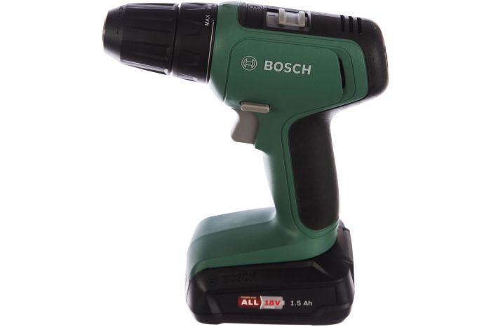 Шуруповерт-дриль Bosch UniversalDrill 18, 18В, 2х1.5Ач, 24Нм, 440/1450 об/хв, ЗП, 1.2кг, кейс