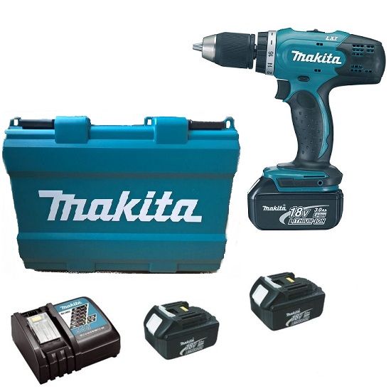 Шуруповерт-дриль Makita DDF453RFE3, акум, 18В, 3Ah 3шт., 0-400/0-1300 об/хв, 42Нм, 1.8кг, кейс