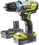 Ryobi Шуруповерт-дриль ONE+ R18PDBL-220S, 18В, ударна, безщіткова, 60Нм, 2х2.0Ач + сумка Ryobi Шуруповерт-дриль ONE+ R18PDBL-220S, 18В, ударна, безщіткова, 60Нм, 2х2.0Ач + сумка
