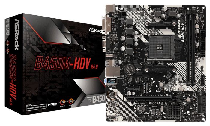 Материнcька плата ASRock B450M-HDV sAM4 B450 2xDDR4, M.2, HDMI-DVI-VGA, mATX