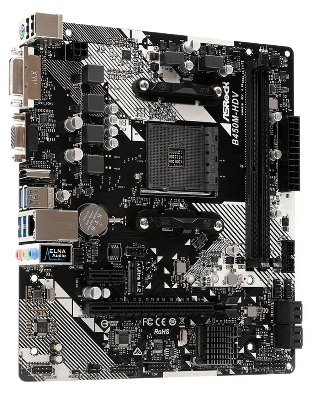 Материнcька плата ASRock B450M-HDV sAM4 B450 2xDDR4, M.2, HDMI-DVI-VGA, mATX