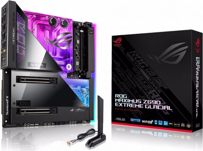 Материнcька плата ASUS MAXIMUS Z690 EXTREME GLACIAL s1700 Z690 4xDDR5 M.2 HDMI-Thunderbolt Wi-Fi BT EATX liquid-cooled