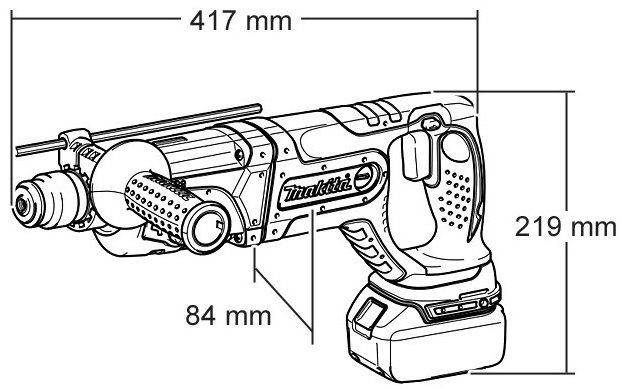 Перфоратор Makita DHR241RFJ акумуляторний, SDS+, 2Дж, Li-Ion 18В LXT, 2х3Аг