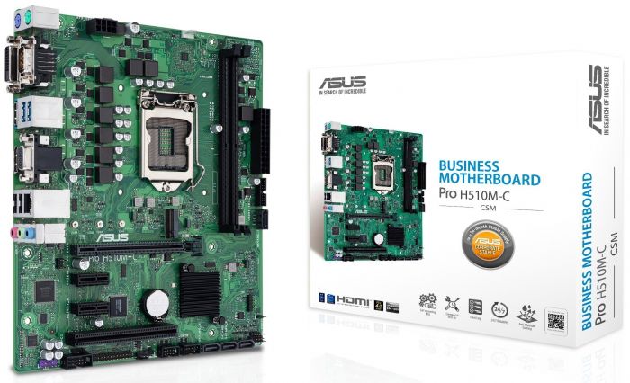 Материнcька плата ASUS PRO H510M-C/CSM s1200 H510 2xDDR4 HDMI-DP-VGA-DVI CSM mATX