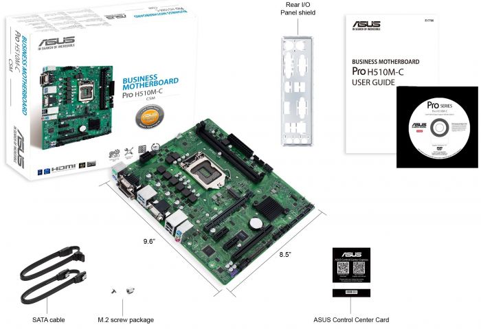 Материнcька плата ASUS PRO H510M-C/CSM s1200 H510 2xDDR4 HDMI-DP-VGA-DVI CSM mATX