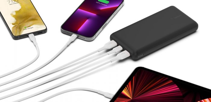 Портативний зарядний пристрій Power Bank Belkin 20000mAh, 15W, Dual USB-A, USB-C, black