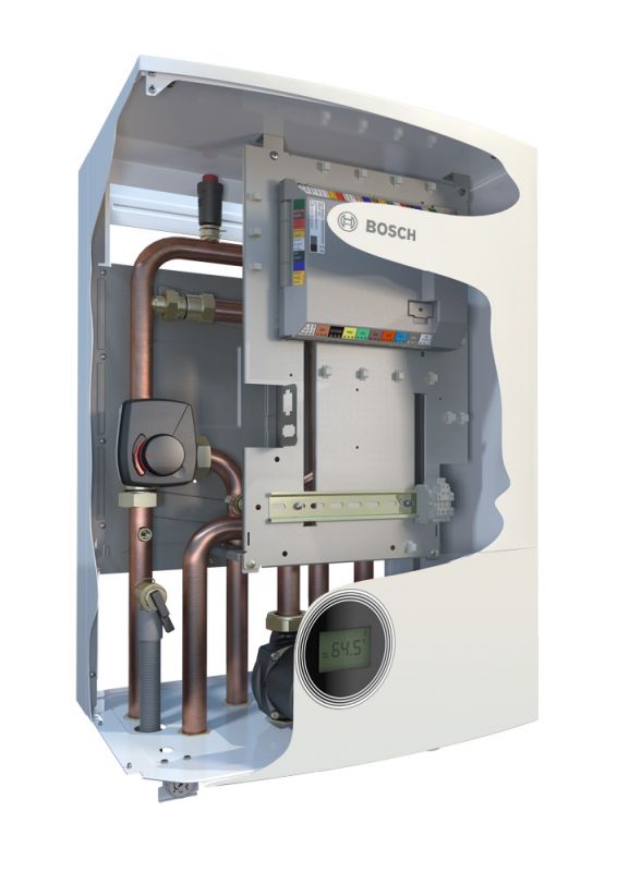 Тепловий насос повітря/вода Bosch Compress 7000i AW 13 B, 13 кВт при A7W35, триходовий змішувач