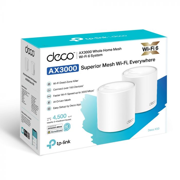 Маршрутизатор TP-LINK DECO X50 2PK AX3000 3xGE LANWAN MU-MIMO OFDMA MESH