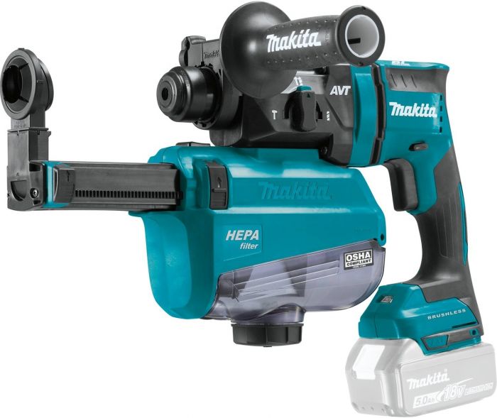 Перфоратор Makita DHR182ZWJ акумуляторний, SDS-Plus LXT, 18В, сист. вид. пилу DX05, кейс Makpac, 2.7 кг, SOLO