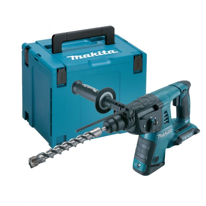 Перфоратор Makita DHR263ZJ акумуляторний, 18В+18В, SDS+, 2.5Дж, 0-1250 об/хв, 4.7 кг, SOLO