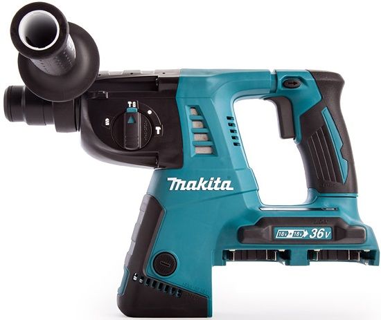 Перфоратор Makita DHR263ZJ акумуляторний, 18В+18В, SDS+, 2.5Дж, 0-1250 об/хв, 4.7 кг, SOLO