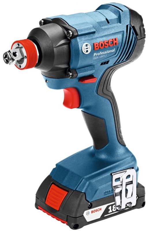 Гайковерт ударний Bosch GDX 180-Li, акум., 2х18 В, 180 Нм, M6-M14, 1.1кг, кейс