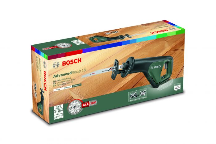 Пила шабельна Bosch AdvancedRecip 18 Solo, 18В, 3100 р/хв, хід 14.5мм, 2.1кг, (без АКБ и ЗП)