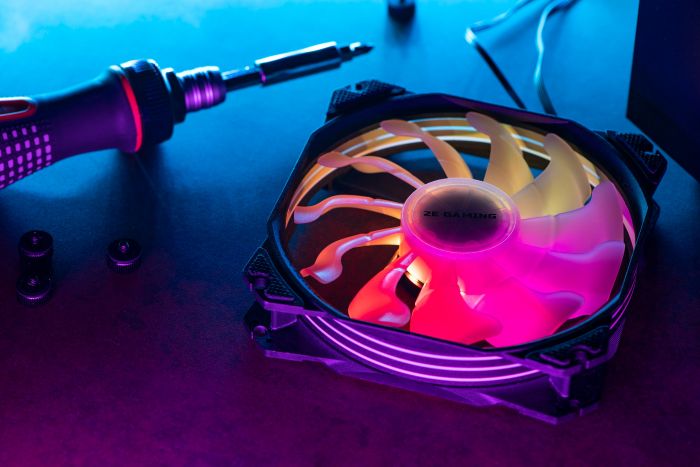 Корпусний вентилятор 2E GAMING AIR COOL (ACF120PW-RGB), 120мм, 2510-4PIN, білі лопаті, чорна рамка