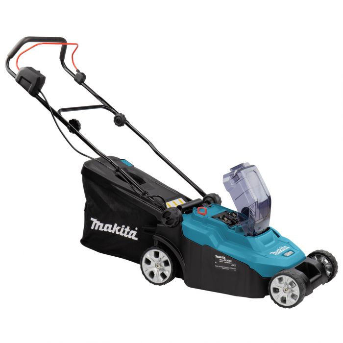 Газонокосарка Makita DLM382CM2, акумуляторна, 2х18В, 270-540 м2, 40 л, 25 - 75 мм (6 позицій), 14.5 кг, SOLO