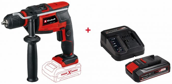 Дриль ударна Einhell TC-ID 18 Li Kit 2.5 Ah, акум. 2,5 Аг, 0-1200 об/хв, 2,2 Дж, кейс