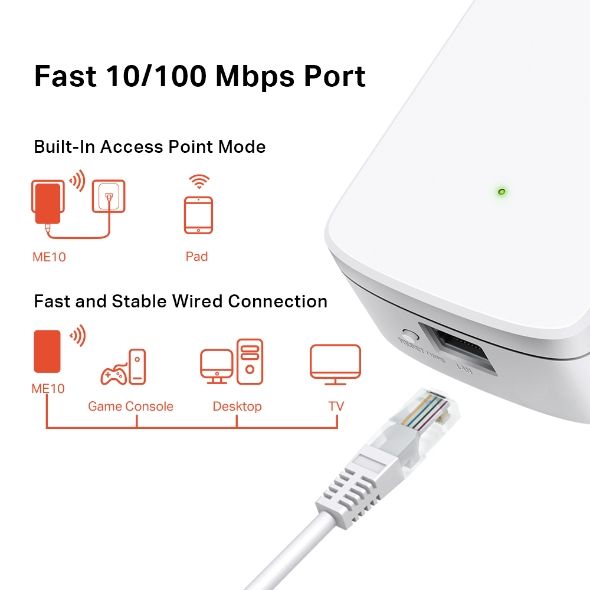 Повторювач Wi-Fi сигналу MERCUSYS ME10 AC1200 1хFE LAN 