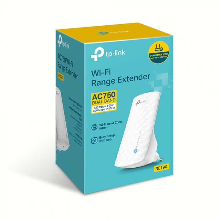 Повторювач Wi-Fi сигналу TP-LINK RE190 AC750 OneMesh