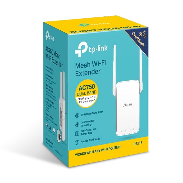 Повторювач Wi-Fi сигналу TP-LINK RE215 AC750 1хFE LAN ext. ant x2 MESH