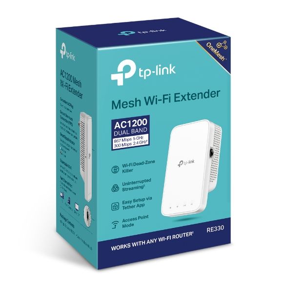 Повторювач Wi-Fi сигналу TP-LINK RE330 AC1200 1хFE LAN OneMesh