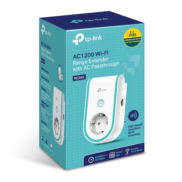 Повторювач Wi-Fi сигналу TP-LINK RE365 AC1200 1хFE LAN розетка