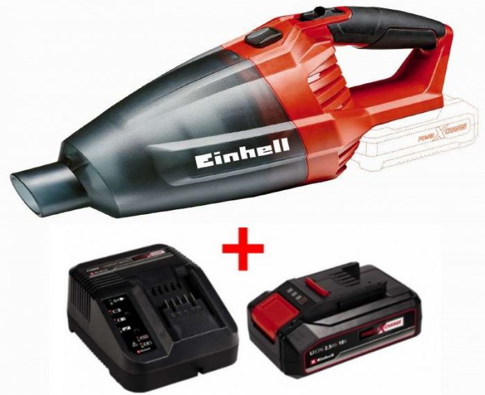 Пилосос Einhell TE-VC 18 Li Kit 2.5 Ah, акум. 2.5 Аг, 4,2 кПа, 540 мл