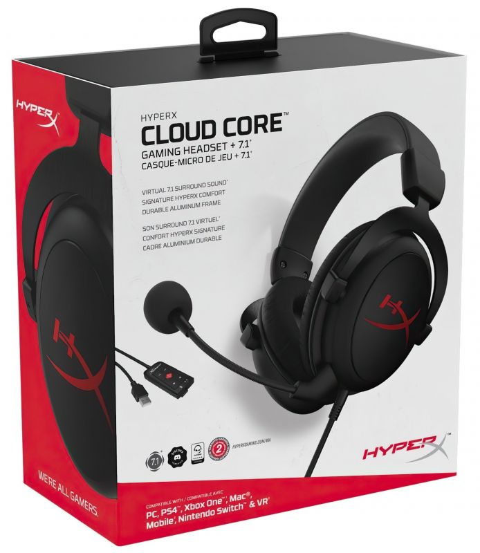 Гарнітура ігрова HyperX Cloud Core (DTS) 3.5mm Black