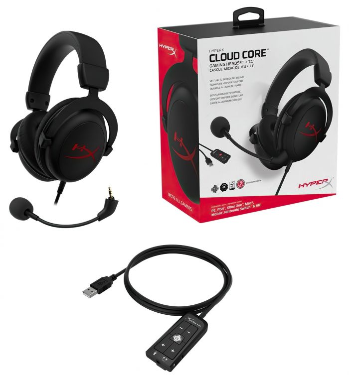 Гарнітура ігрова HyperX Cloud Core (DTS) 3.5mm Black