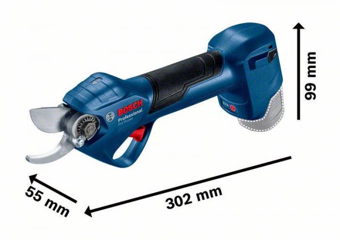 Секатор Bosch Pro Pruner SOLO акумуляторний, 12В, 3.0 Ач, до 25мм, 1кг