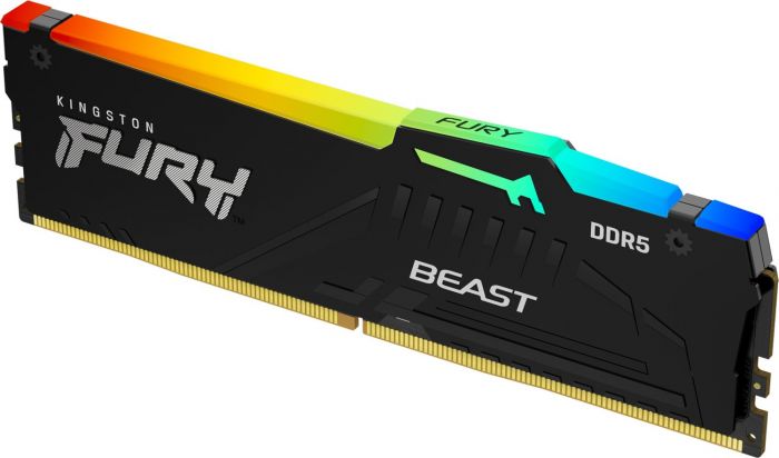 Пам'ять ПК Kingston DDR5 16GB KIT (8GBx2) 5200 FURY Beast RGB