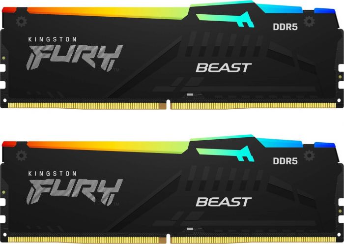 Пам'ять ПК Kingston DDR5 16GB KIT (8GBx2) 5200 FURY Beast RGB