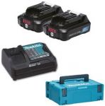 Набір акумуляторів + зарядний пристрій Makita 197658-5, СXT BL1021B x 2шт (10.8В, 2Ач) + DC10SB, кейс Makpac 1 Набір акумуляторів + зарядний пристрій Makita 197658-5, СXT BL1021B x 2шт (10.8В, 2Ач) + DC10SB, кейс Makpac 1